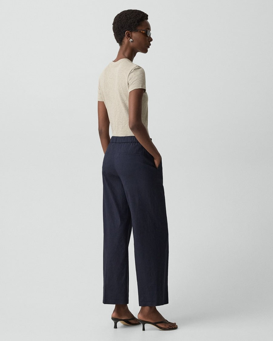 Classic Straight Pull-On Pant in Good Linen
