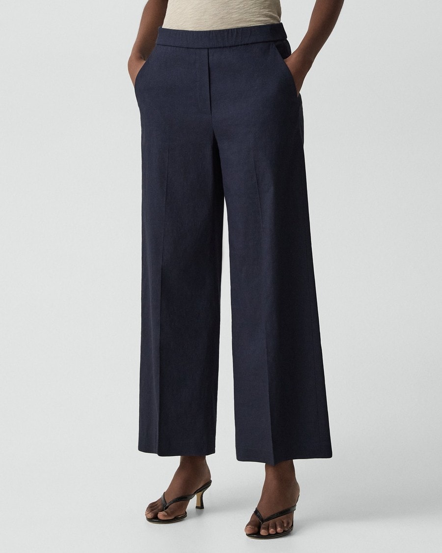 Classic Straight Pull-On Pant in Good Linen