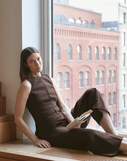 Classic Straight Pull-On Pant in Good Linen