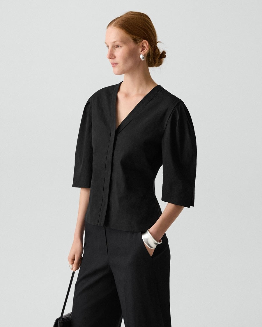 Button-Up Top in Good Linen