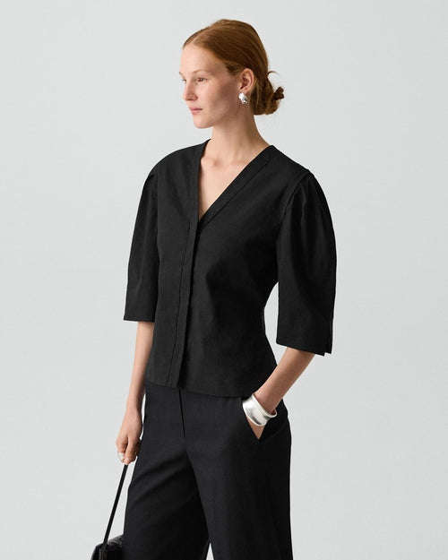 Button-Up Top in Good Linen