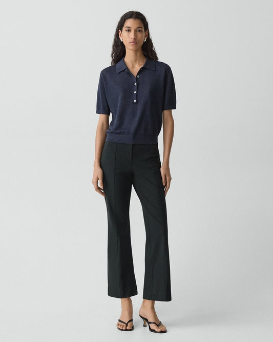 Seamed Kick Pant in Stretch Cotton-Blend