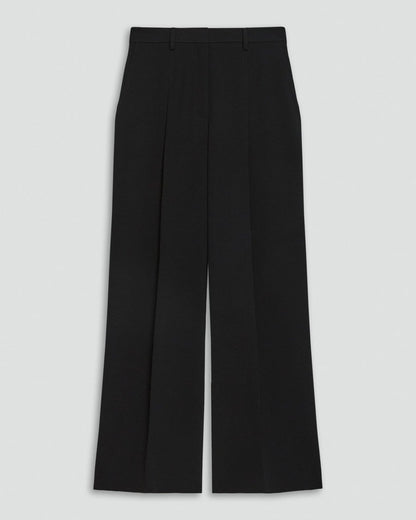 Pleated Wide-Leg Pant, 30'' in Admiral Crepe