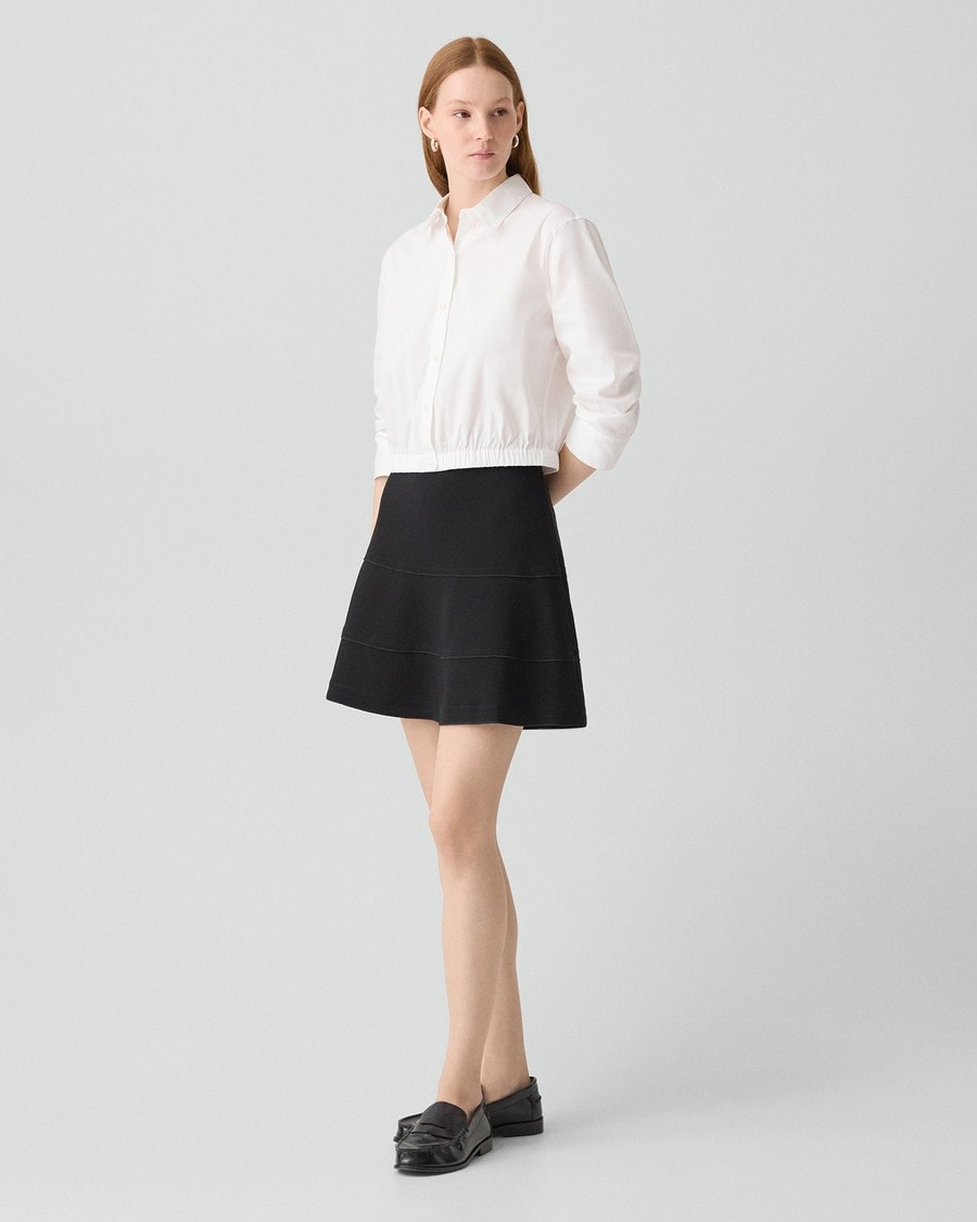 Tiered Flare Skirt in Admiral Crepe