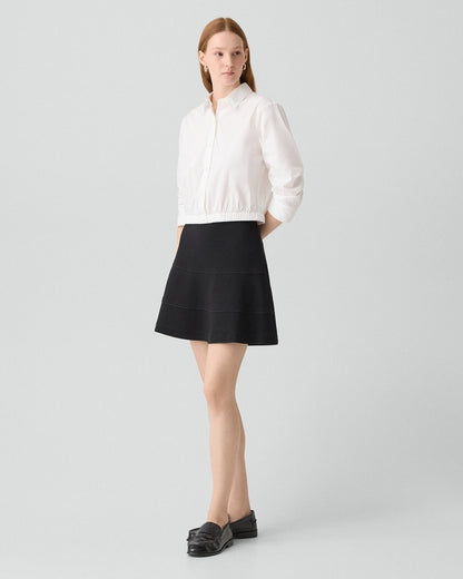 Tiered Flare Skirt in Admiral Crepe