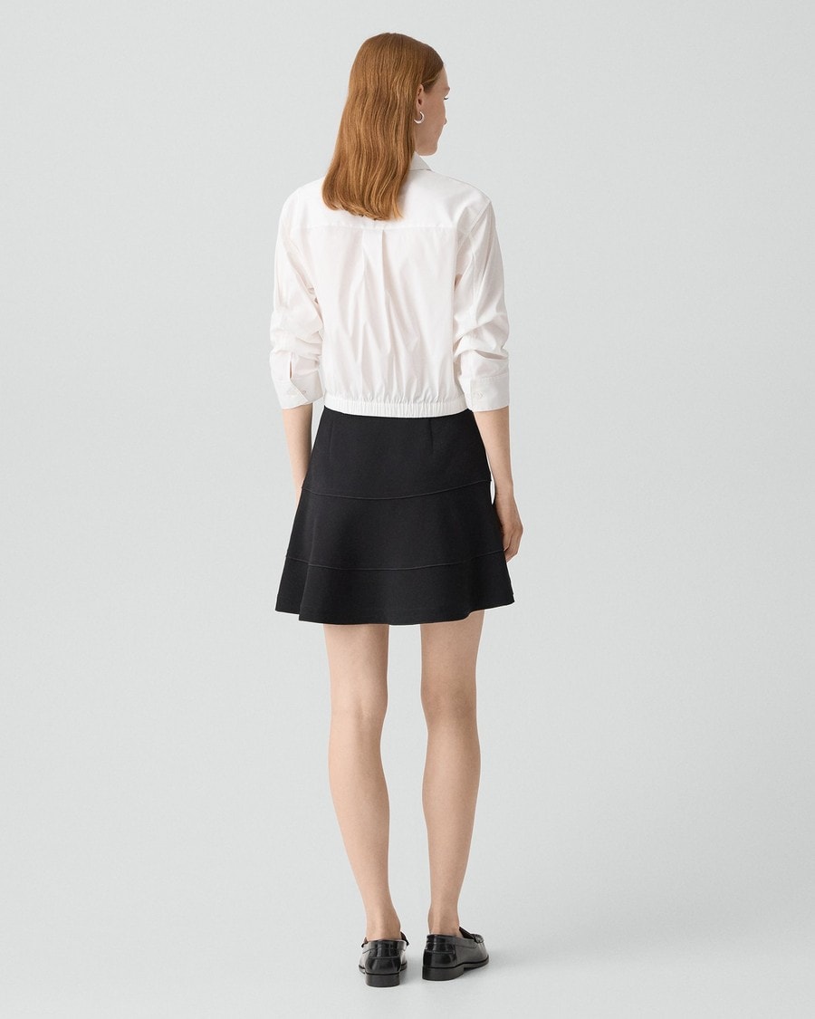 Tiered Flare Skirt in Admiral Crepe