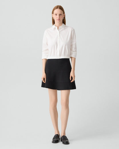 Tiered Flare Skirt in Admiral Crepe