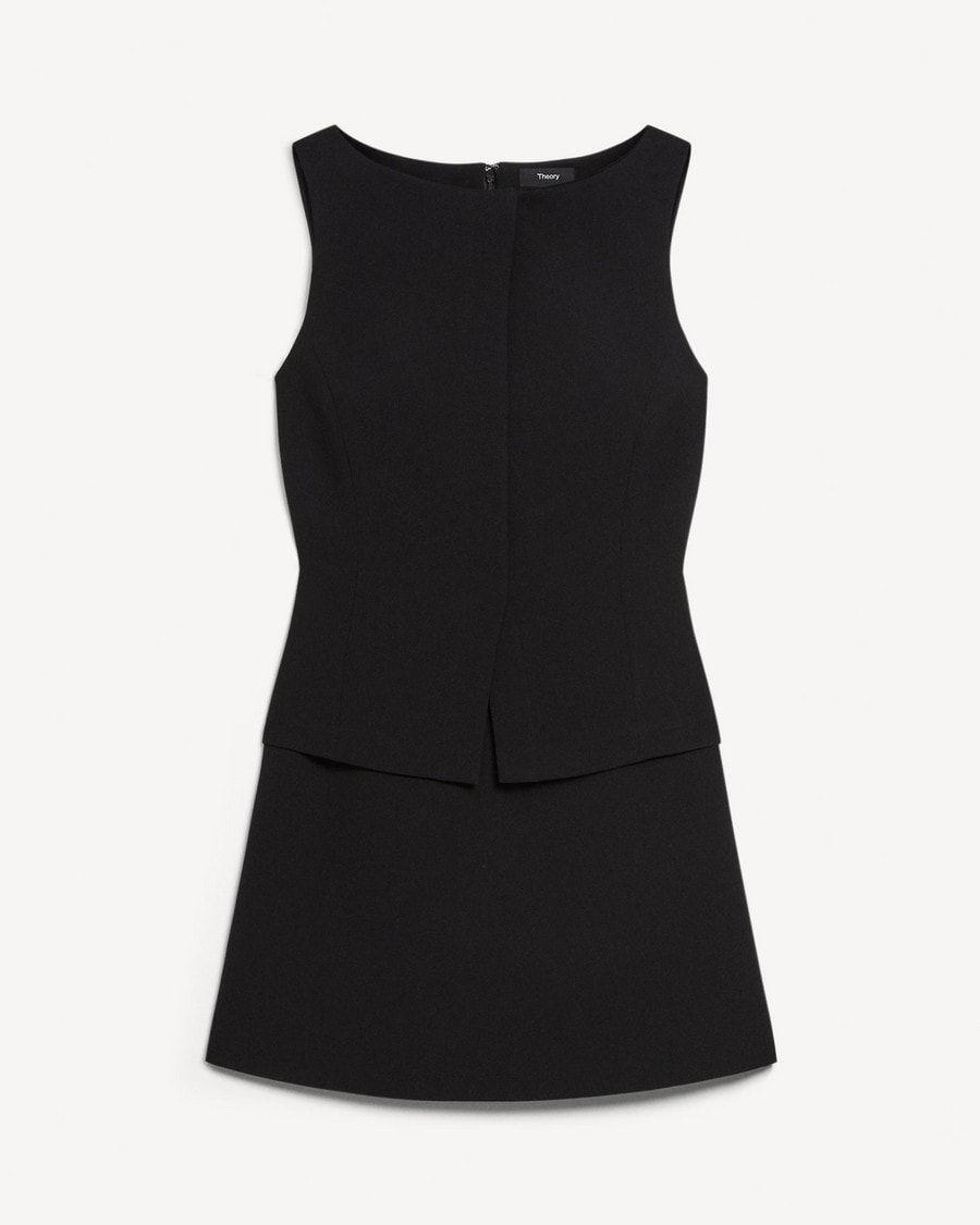 Boatneck Mini Dress in Admiral Crepe