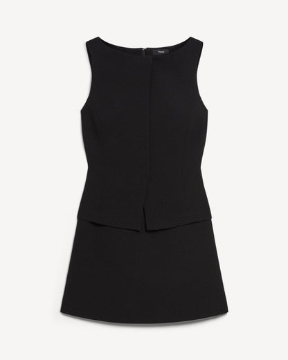 Boatneck Mini Dress in Admiral Crepe