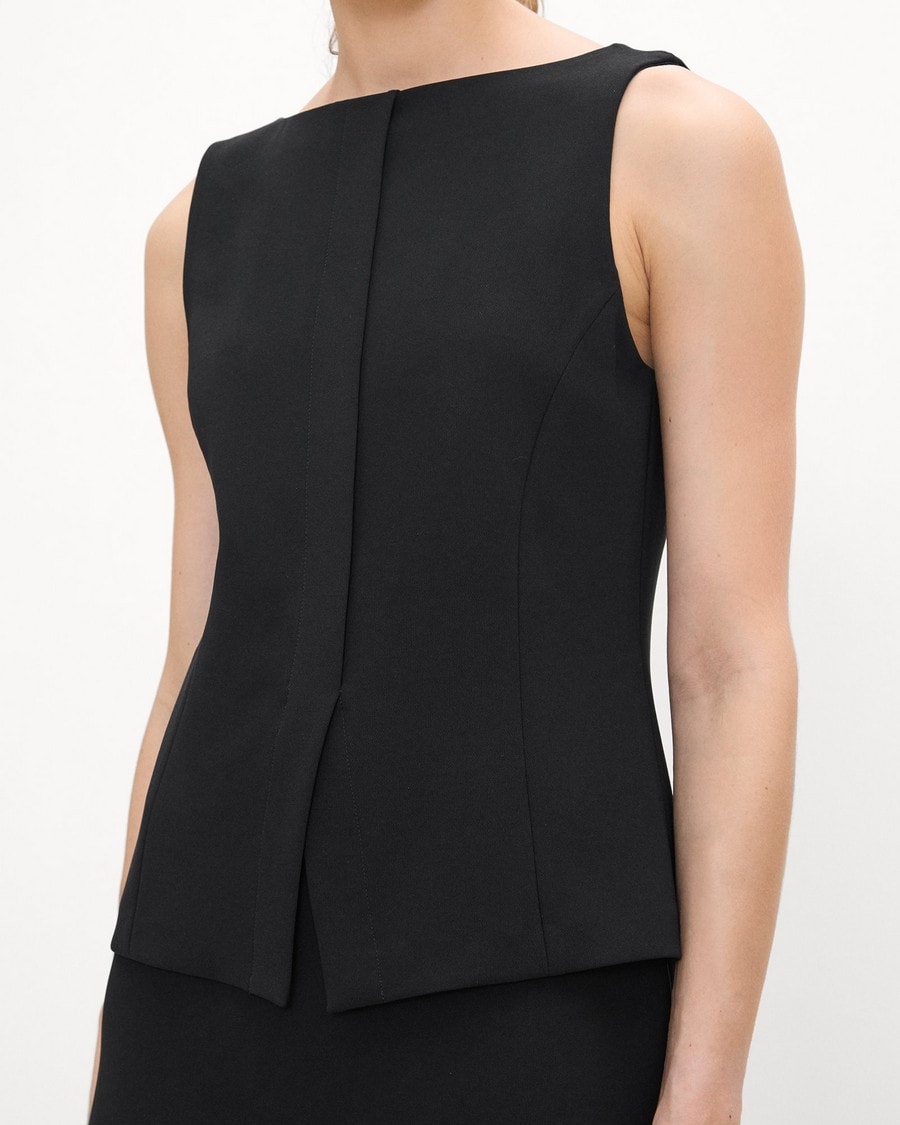 Boatneck Mini Dress in Admiral Crepe
