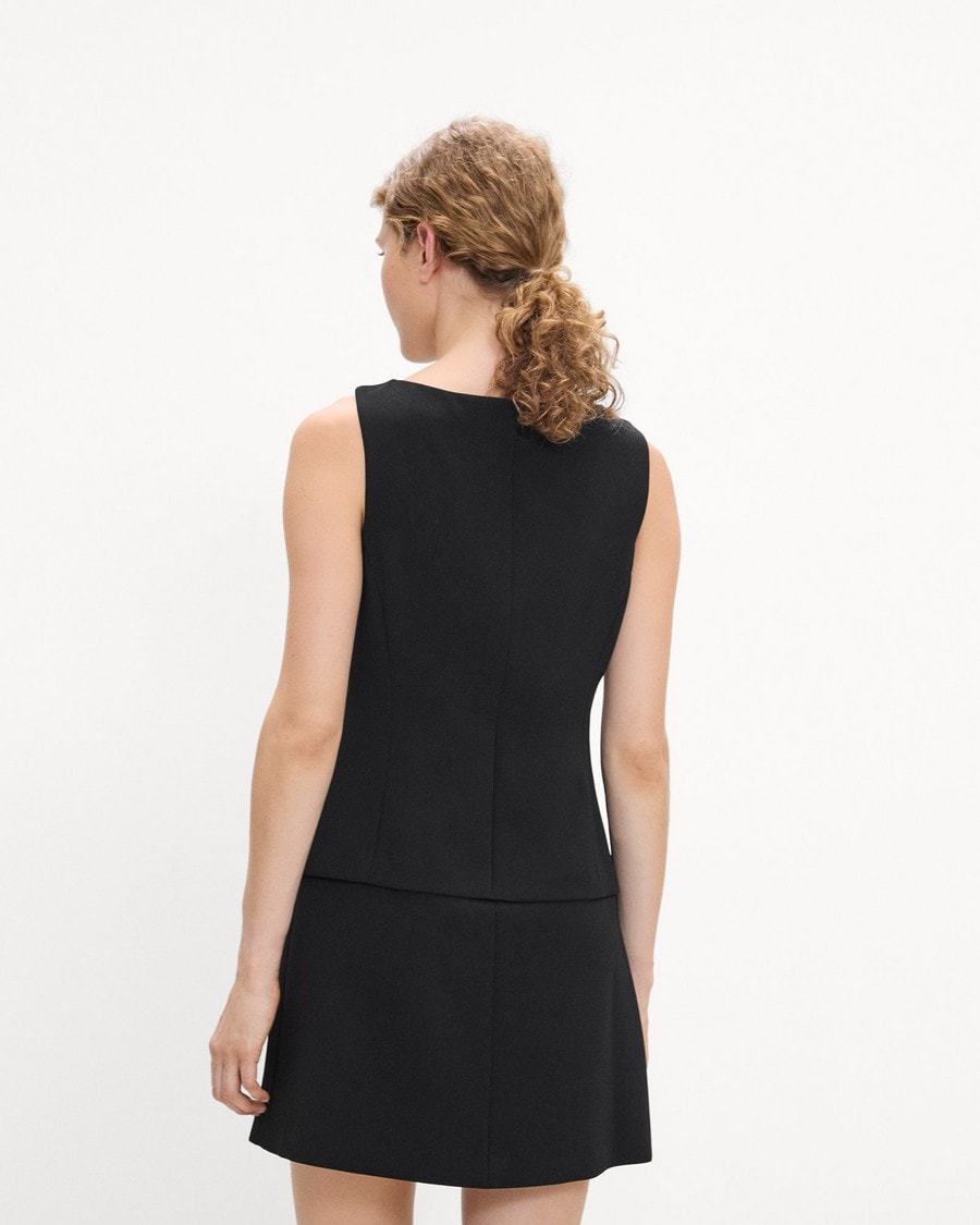 Boatneck Mini Dress in Admiral Crepe