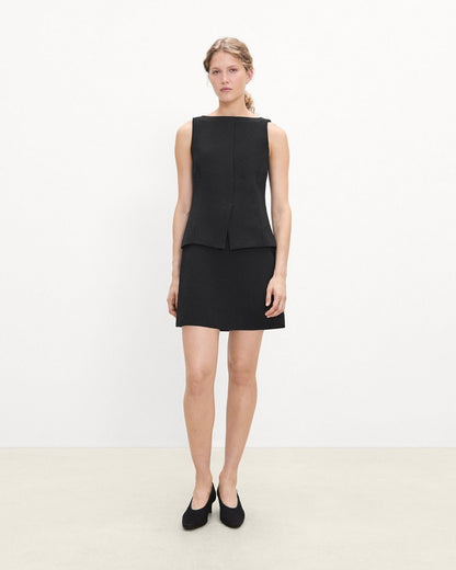 Boatneck Mini Dress in Admiral Crepe