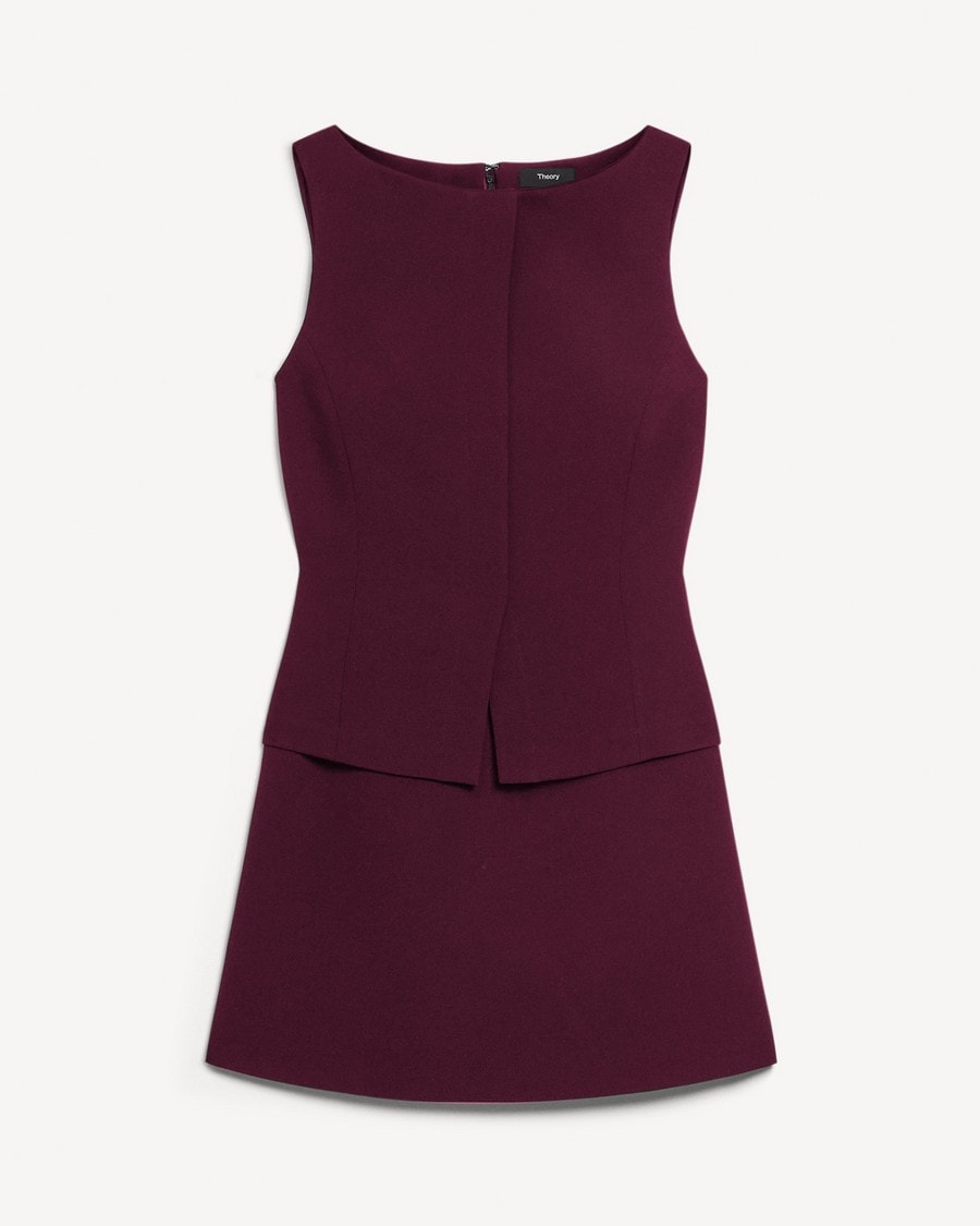Boatneck Mini Dress in Admiral Crepe