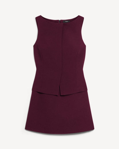 Boatneck Mini Dress in Admiral Crepe