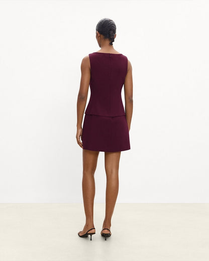 Boatneck Mini Dress in Admiral Crepe
