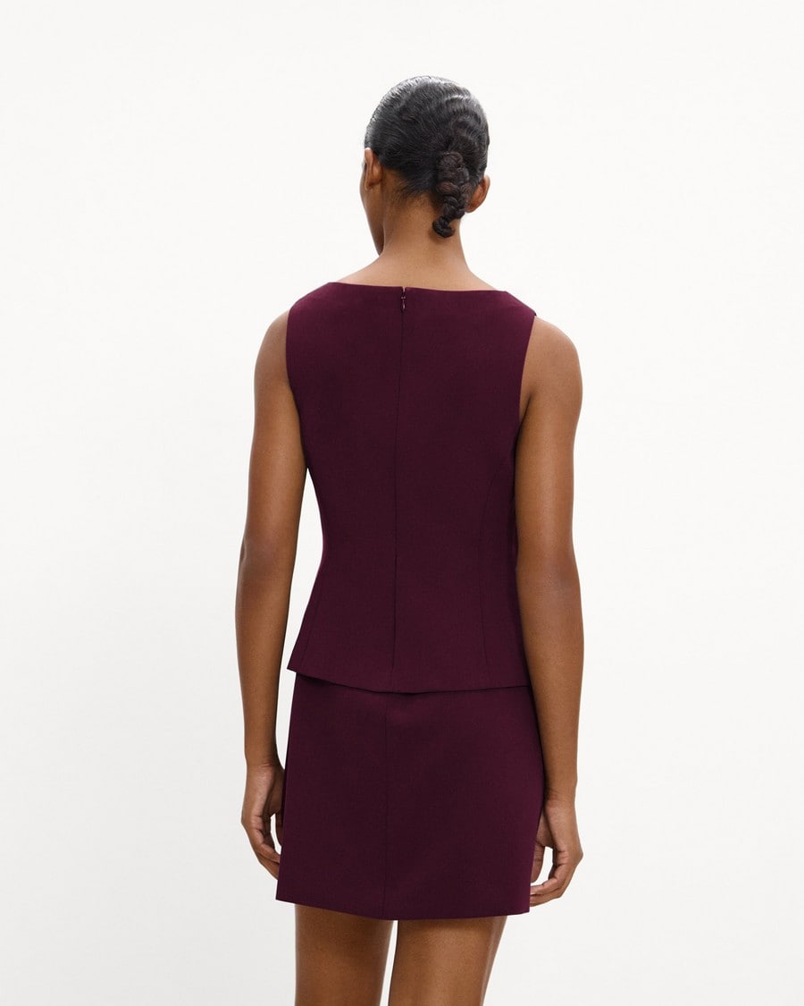 Boatneck Mini Dress in Admiral Crepe