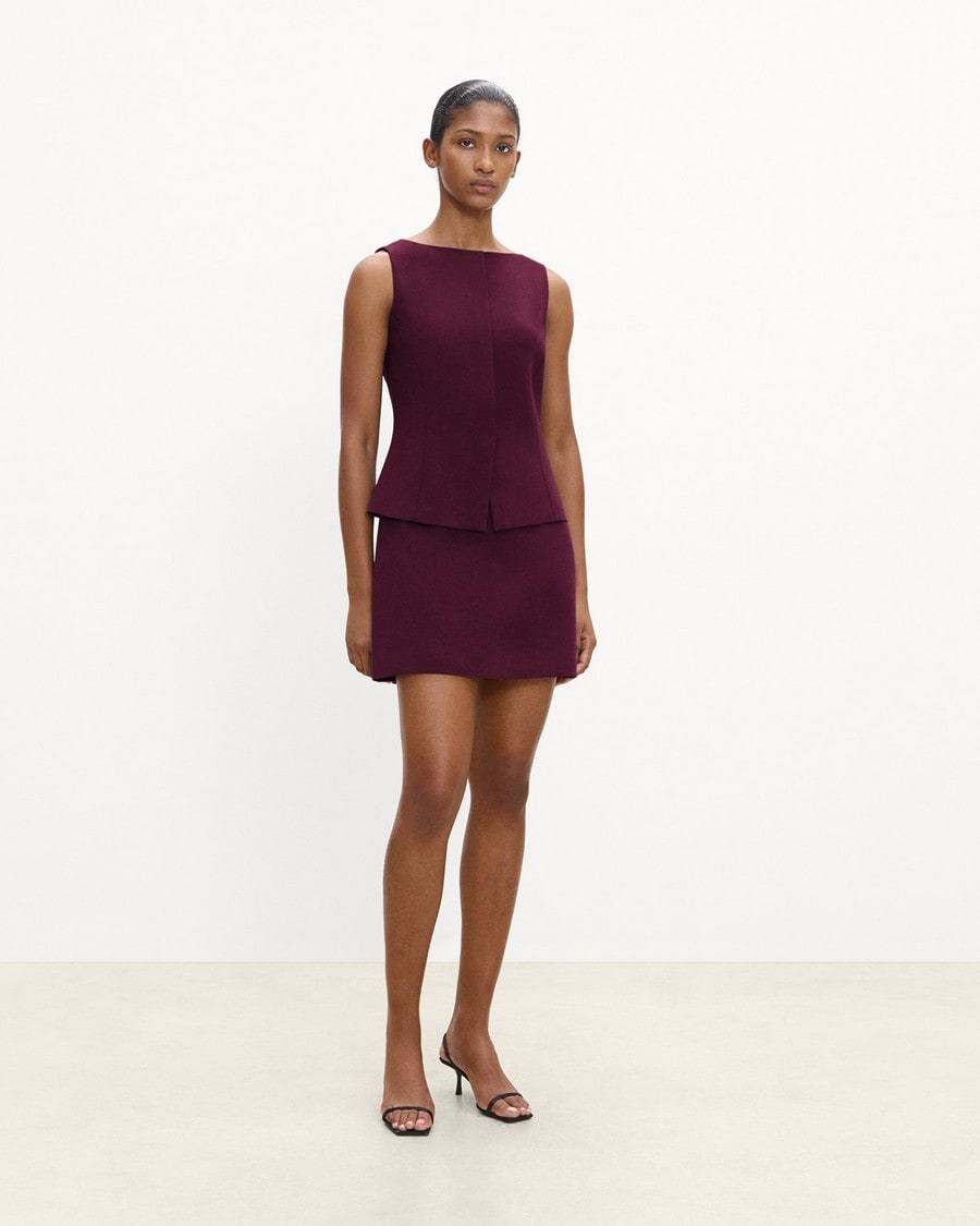 Boatneck Mini Dress in Admiral Crepe