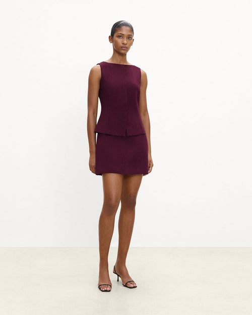 Boatneck Mini Dress in Admiral Crepe