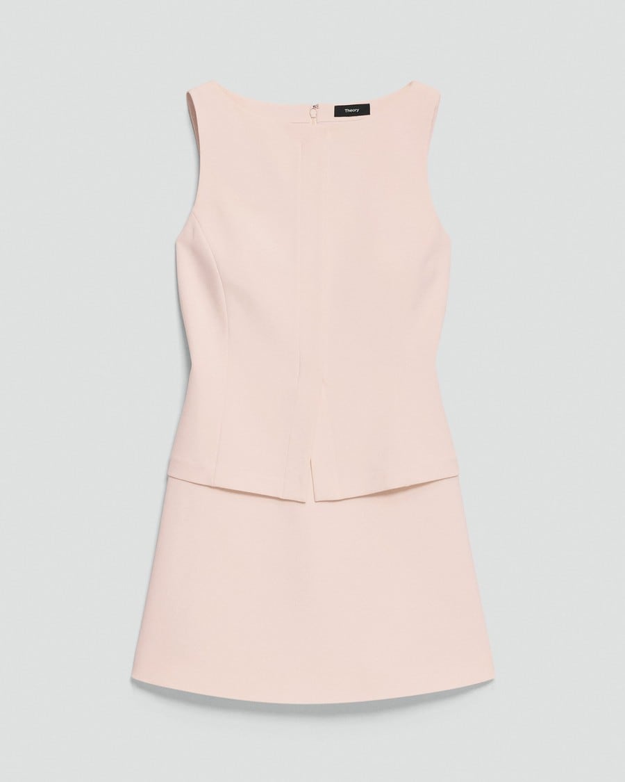 Boatneck Mini Dress in Admiral Crepe