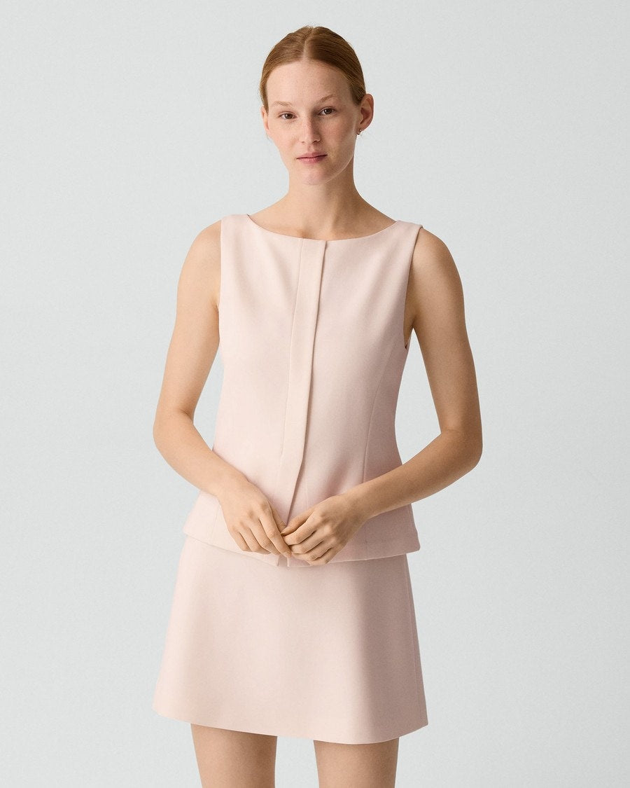 Boatneck Mini Dress in Admiral Crepe