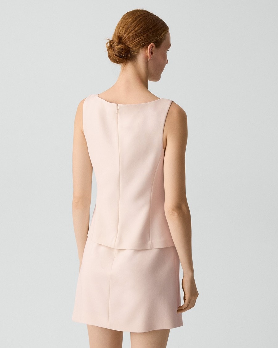 Boatneck Mini Dress in Admiral Crepe