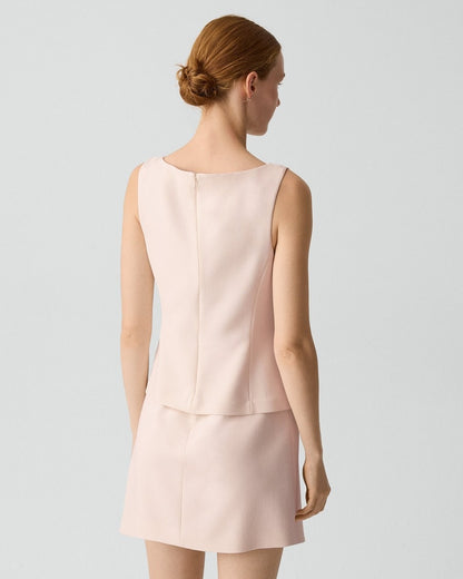 Boatneck Mini Dress in Admiral Crepe