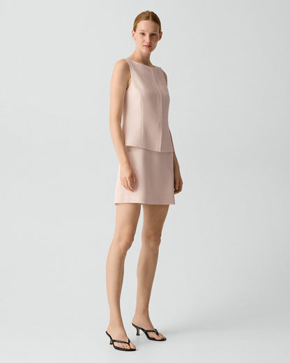 Boatneck Mini Dress in Admiral Crepe