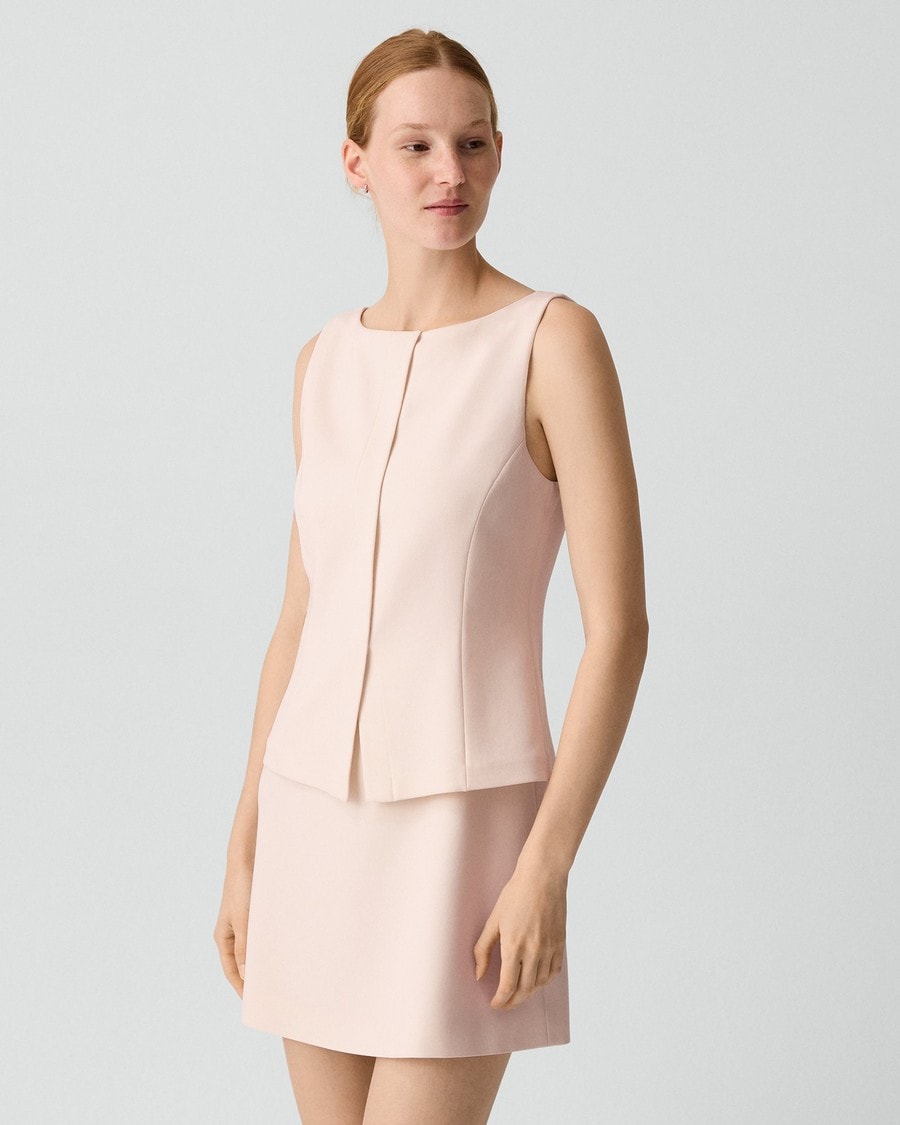 Boatneck Mini Dress in Admiral Crepe