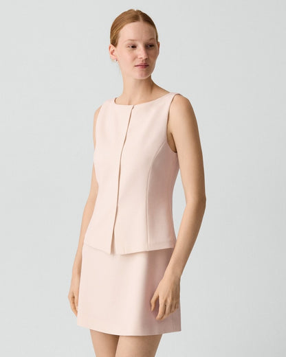 Boatneck Mini Dress in Admiral Crepe