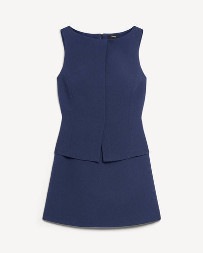 Boatneck Mini Dress in Admiral Crepe