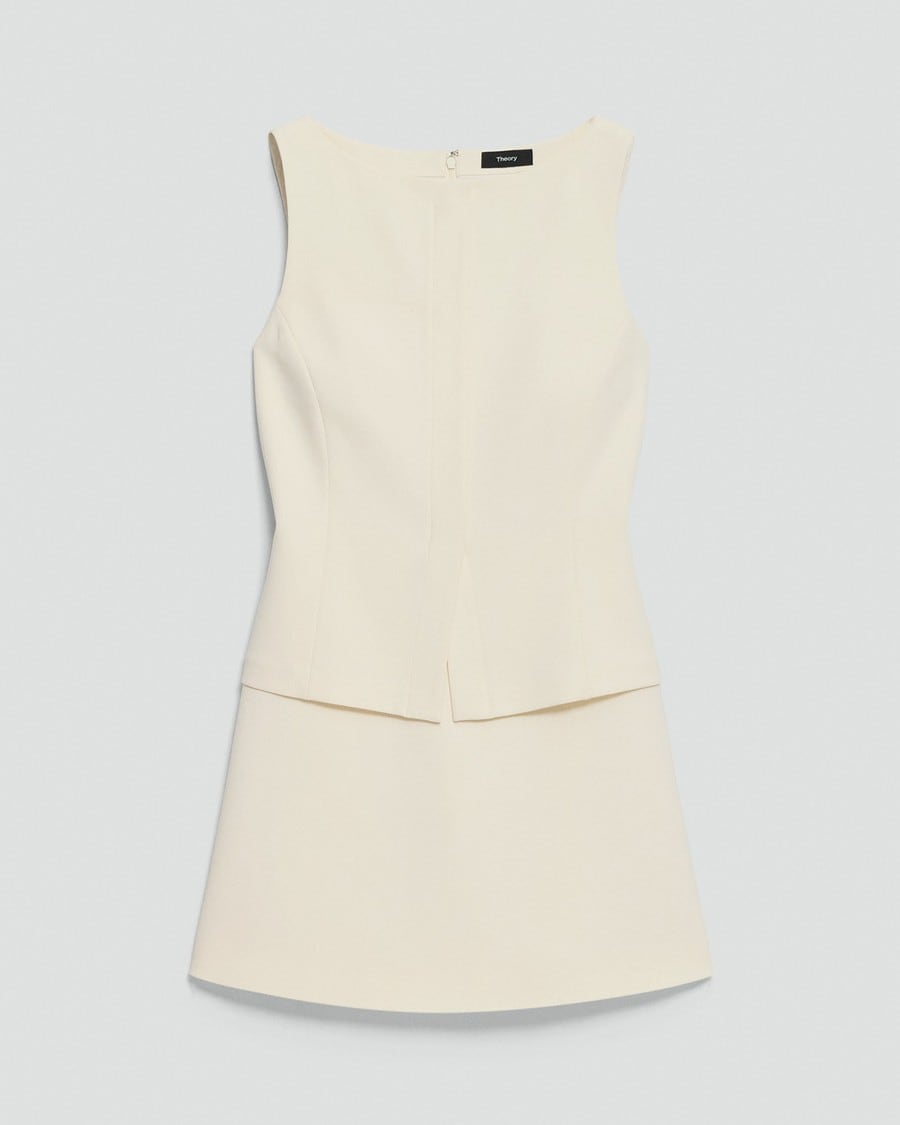 Boatneck Mini Dress in Admiral Crepe