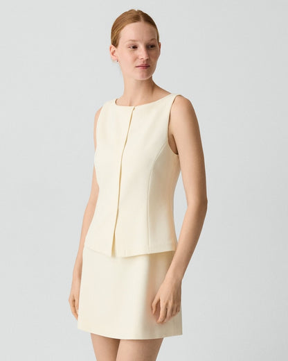 Boatneck Mini Dress in Admiral Crepe