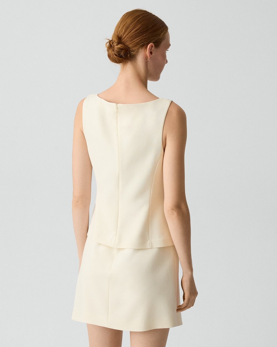 Boatneck Mini Dress in Admiral Crepe