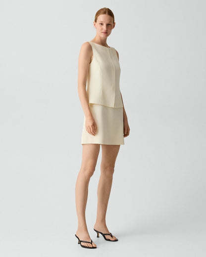 Boatneck Mini Dress in Admiral Crepe