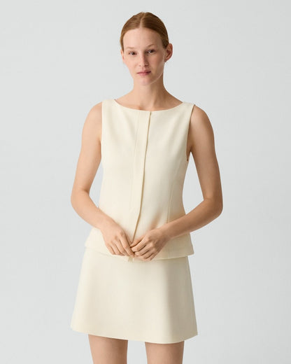 Boatneck Mini Dress in Admiral Crepe
