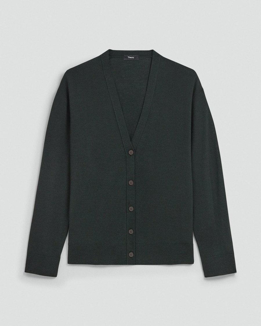 Relaxed V-Neck Cardigan in Regal Wool
