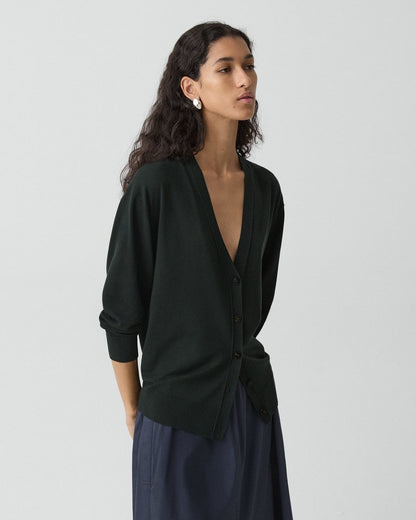 Relaxed V-Neck Cardigan in Regal Wool