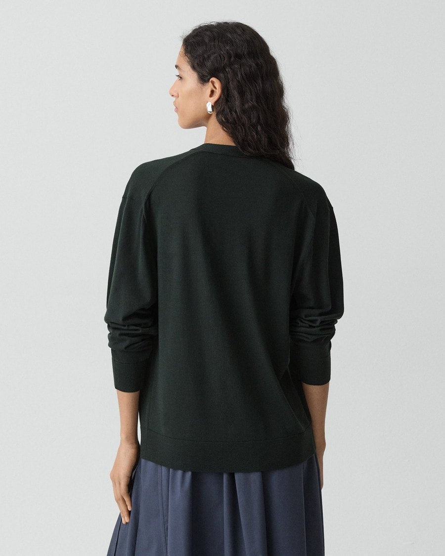 Relaxed V-Neck Cardigan in Regal Wool