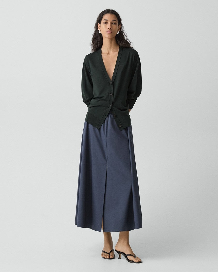 Relaxed V-Neck Cardigan in Regal Wool