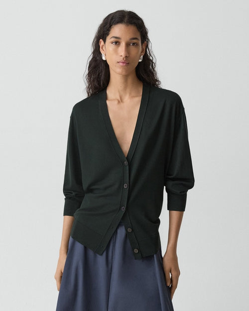 Relaxed V-Neck Cardigan in Regal Wool