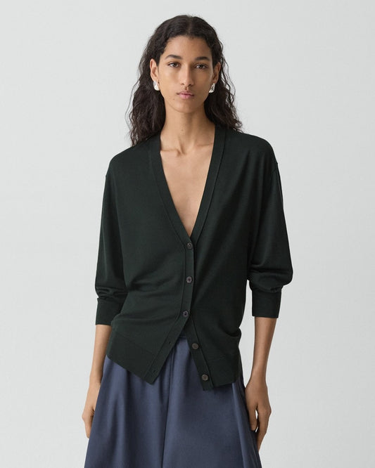 Relaxed V-Neck Cardigan in Regal Wool