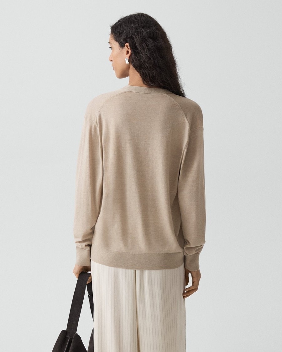Relaxed V-Neck Cardigan in Regal Wool
