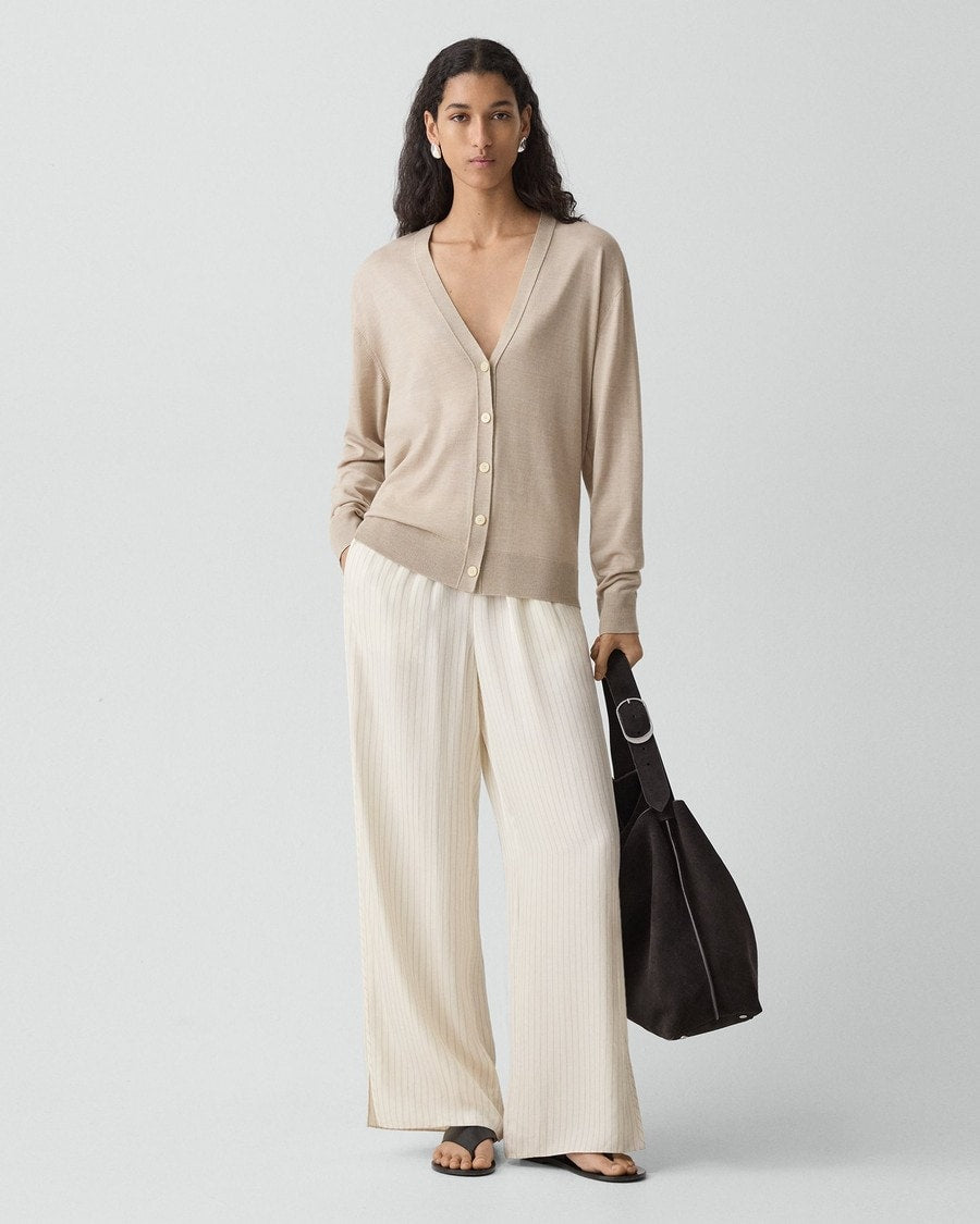 Relaxed V-Neck Cardigan in Regal Wool