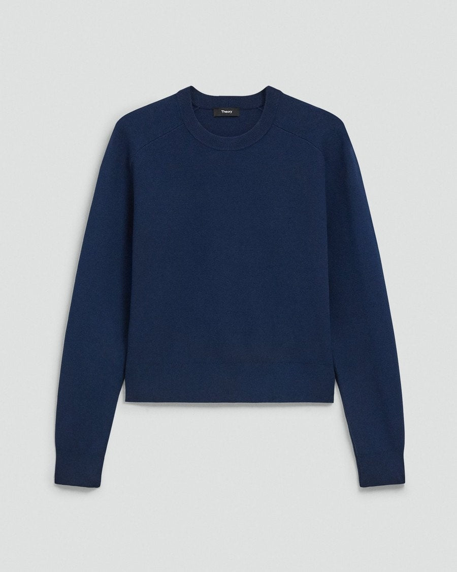 Cropped Crewneck Sweater in Light Bilen