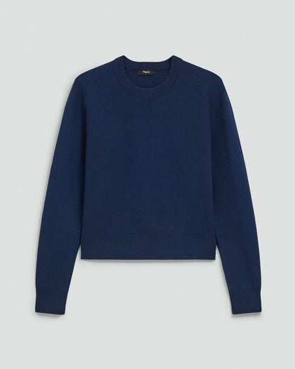 Cropped Crewneck Sweater in Light Bilen