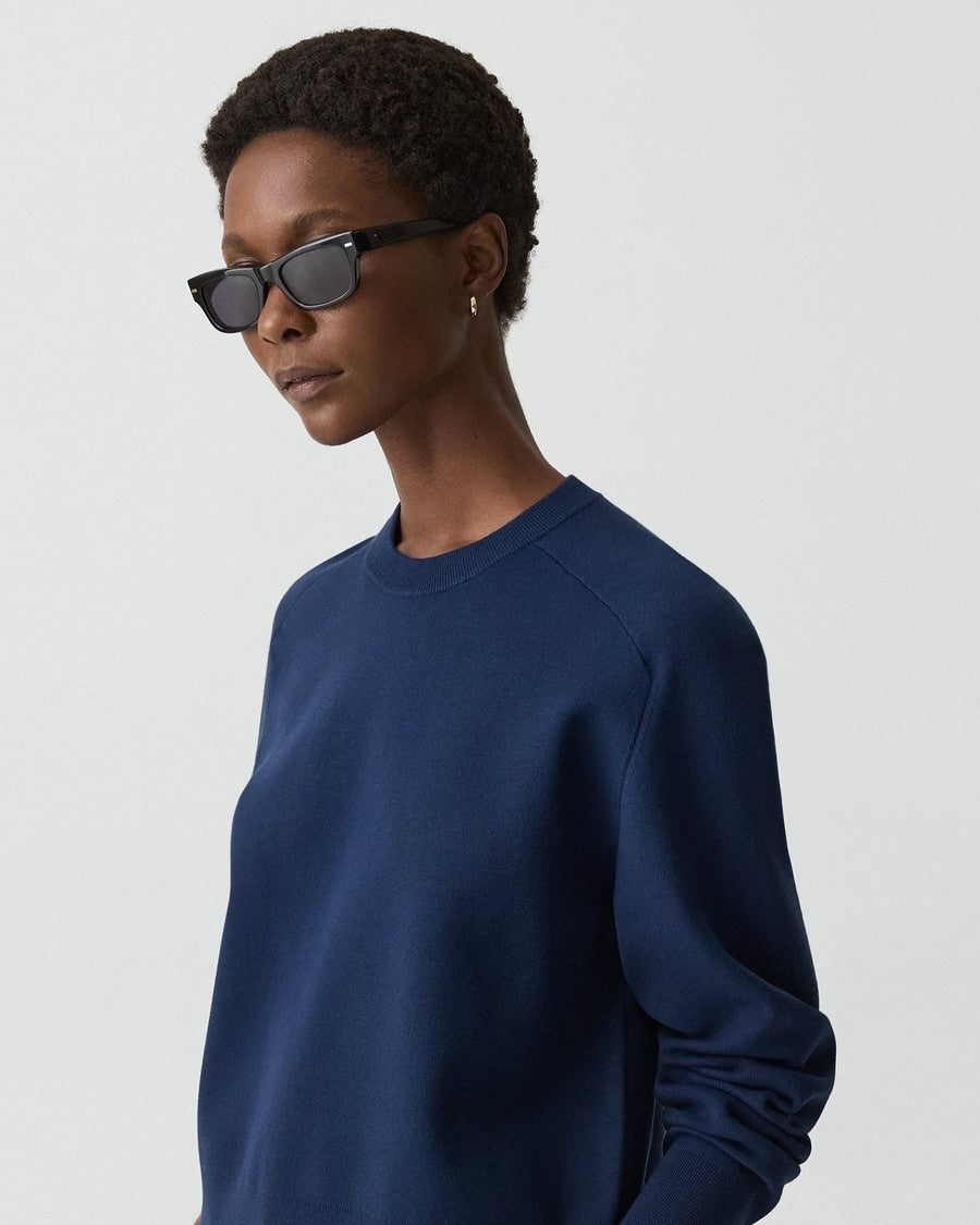 Cropped Crewneck Sweater in Light Bilen