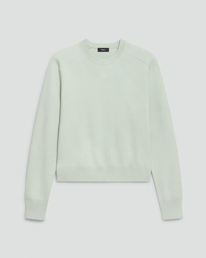 Cropped Crewneck Sweater in Light Bilen