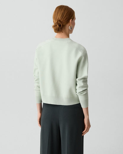Cropped Crewneck Sweater in Light Bilen
