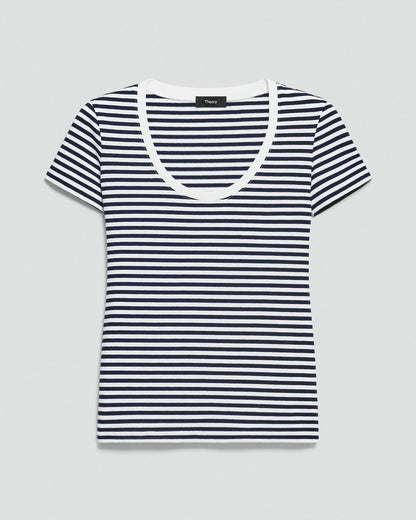 Scoop Neck Tee in Jersey Stripe