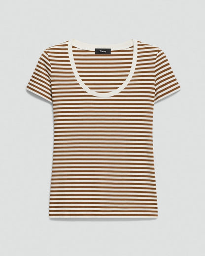 Scoop Neck Tee in Jersey Stripe
